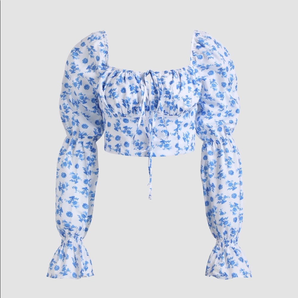 Ditzy Floral Zip up crop top